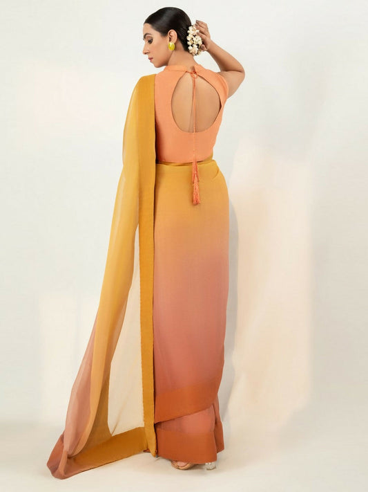 Imran Aftab Chiffon Printed Unstitched Saree-IASC 11