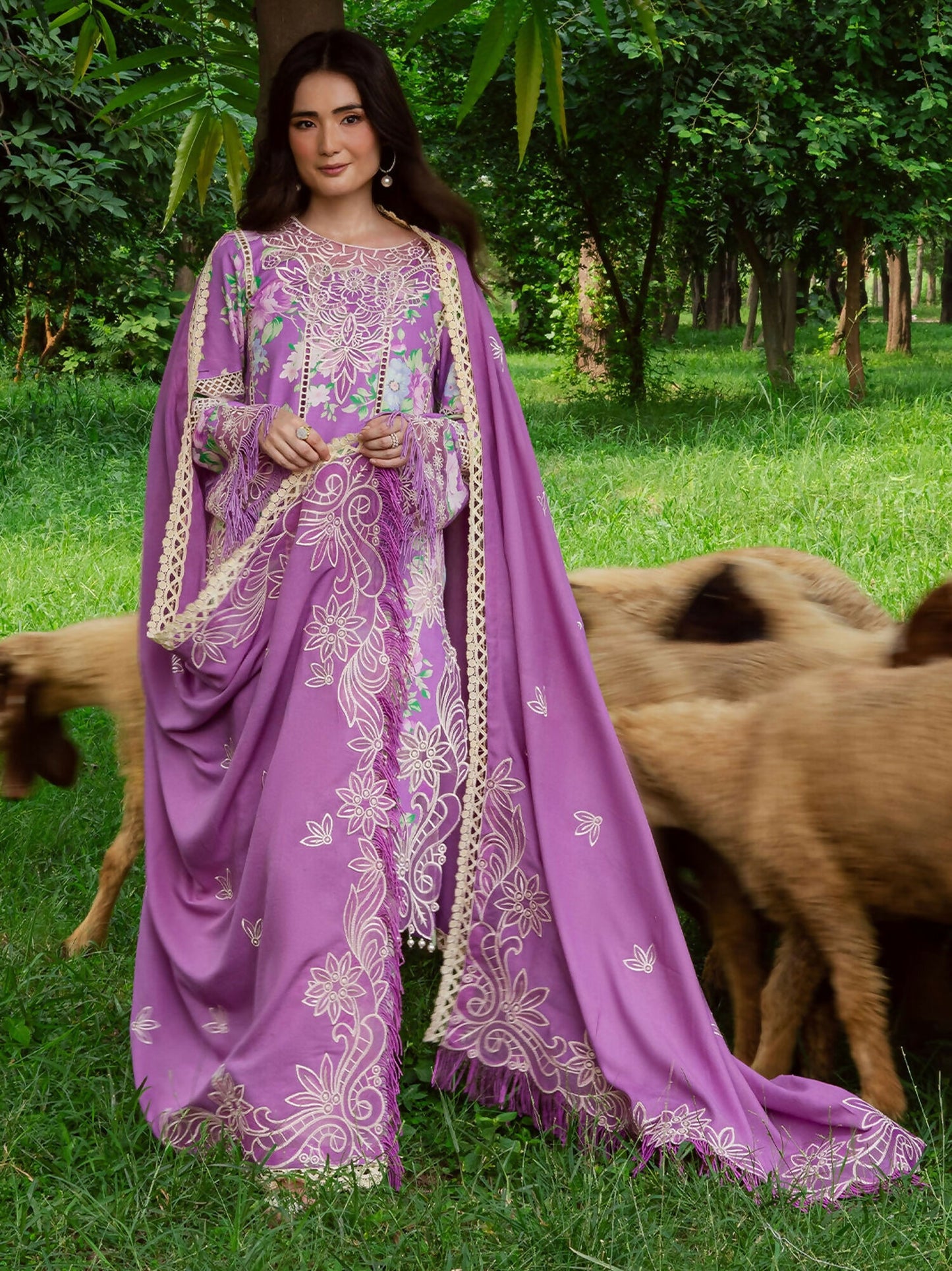 Mahnur Gardenia Khaddar Embroidered Unstitched 3-Piece Suit-GR-12