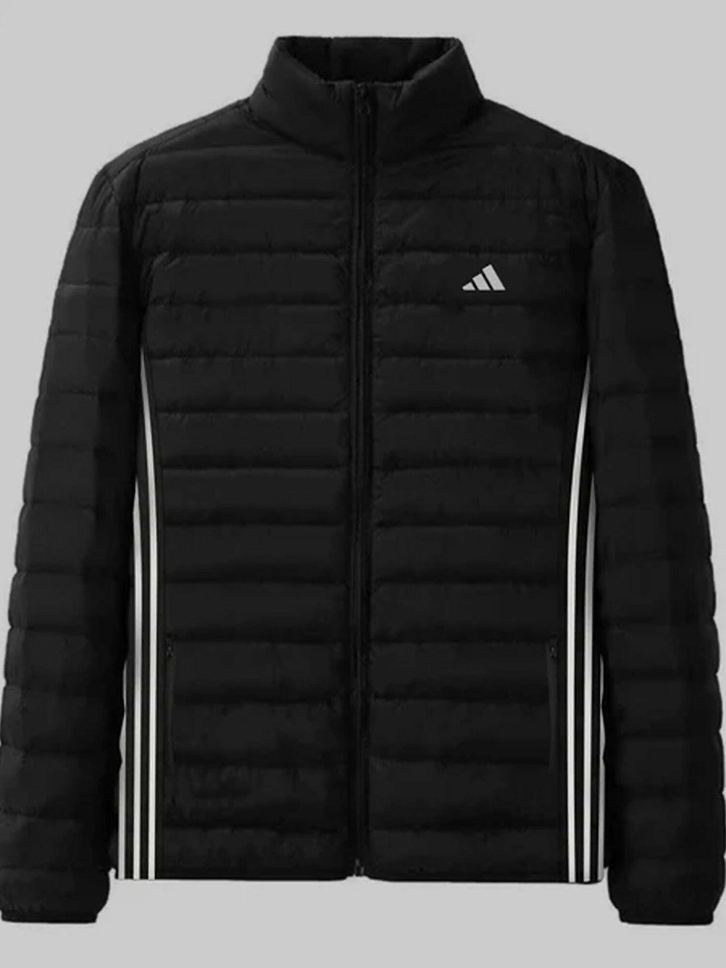 Funky 3 Stripes Signature Logo Premium Quilted Bomber Jacket For Men-14893