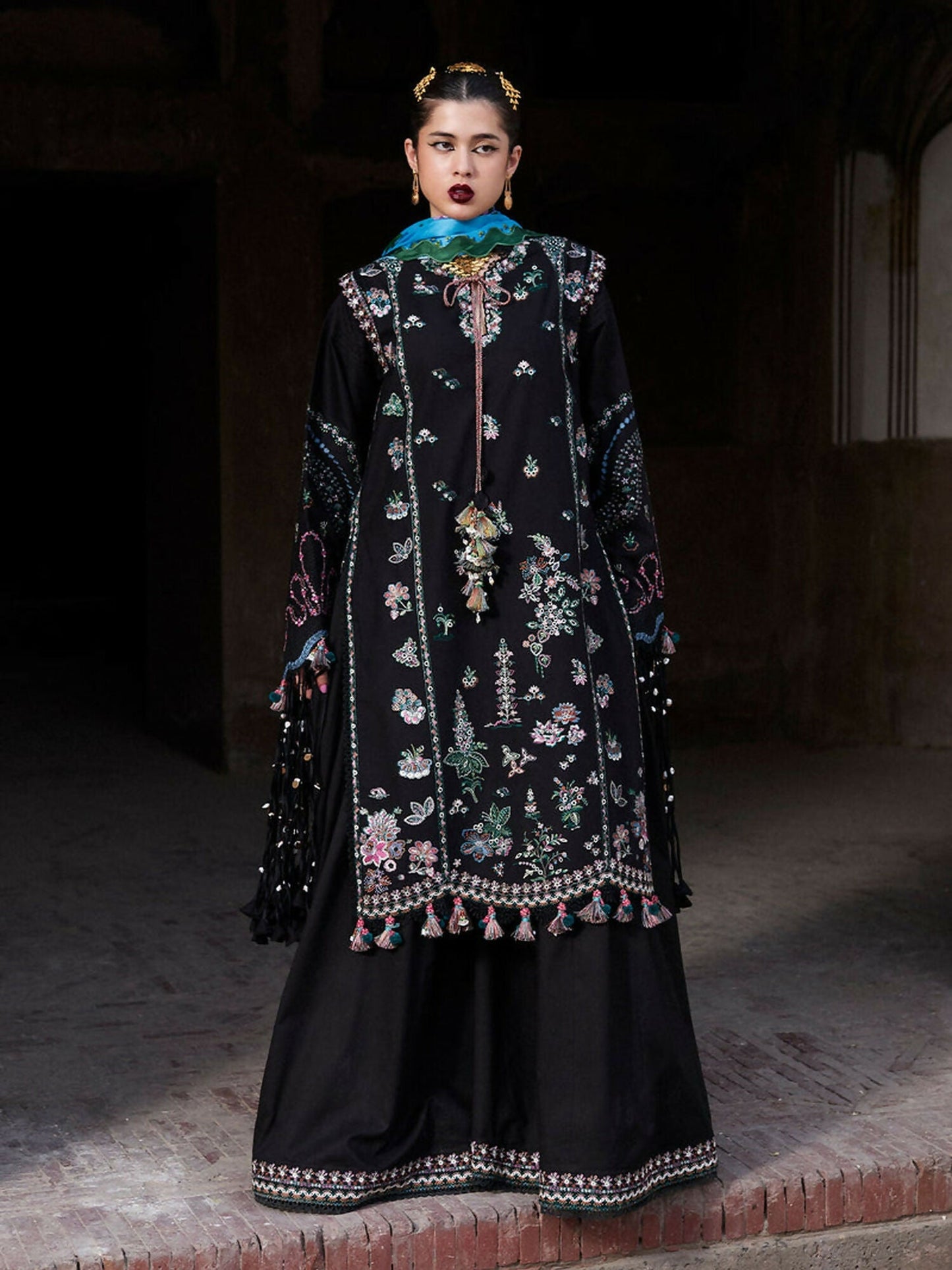 Hussain Rehar Nirmal SS'25 Lawn Embroidered Unstitched 3-Piece Suit-Arzo
