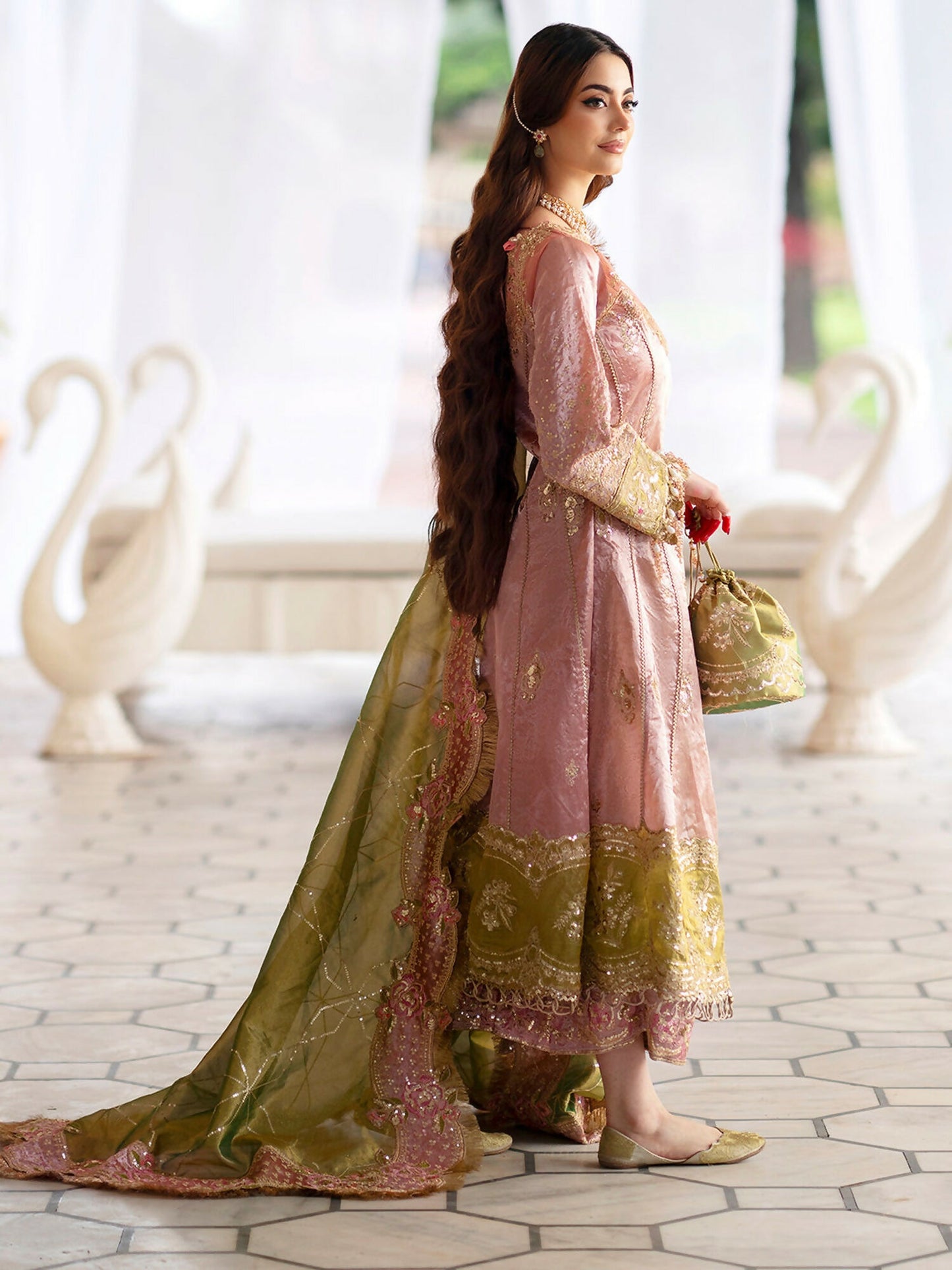 Parishay Ranibagh Luxury Formals Tissue Silk Embroidered Unstitched 3-Piece Suit-Noor Mahal