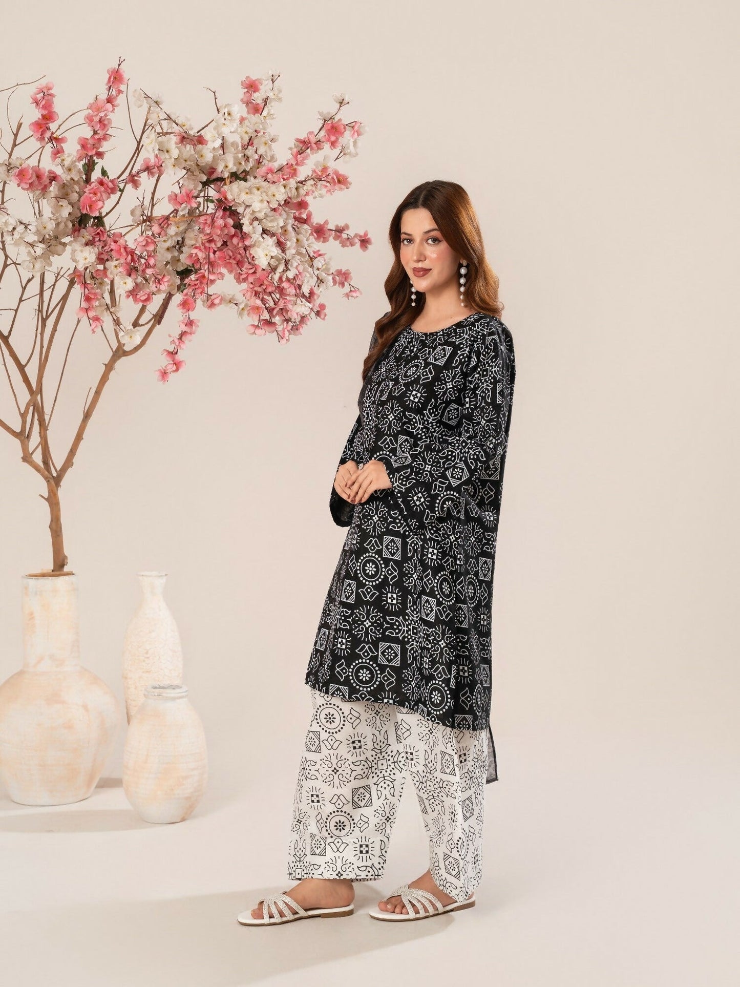 Stylish Collection Luxe Edit Cotton Printed Stitched 3-Piece Suit-Noor Jahan
