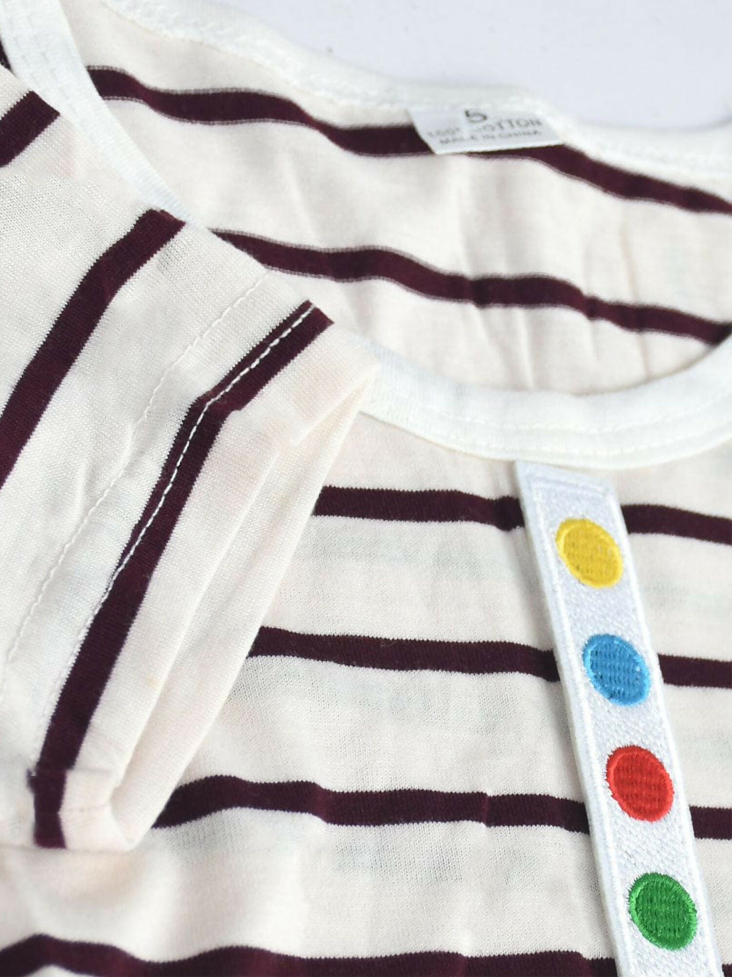 Funky HJBZ Plain Stripe Crew Neck Dots Patch Te- Shirt-13761