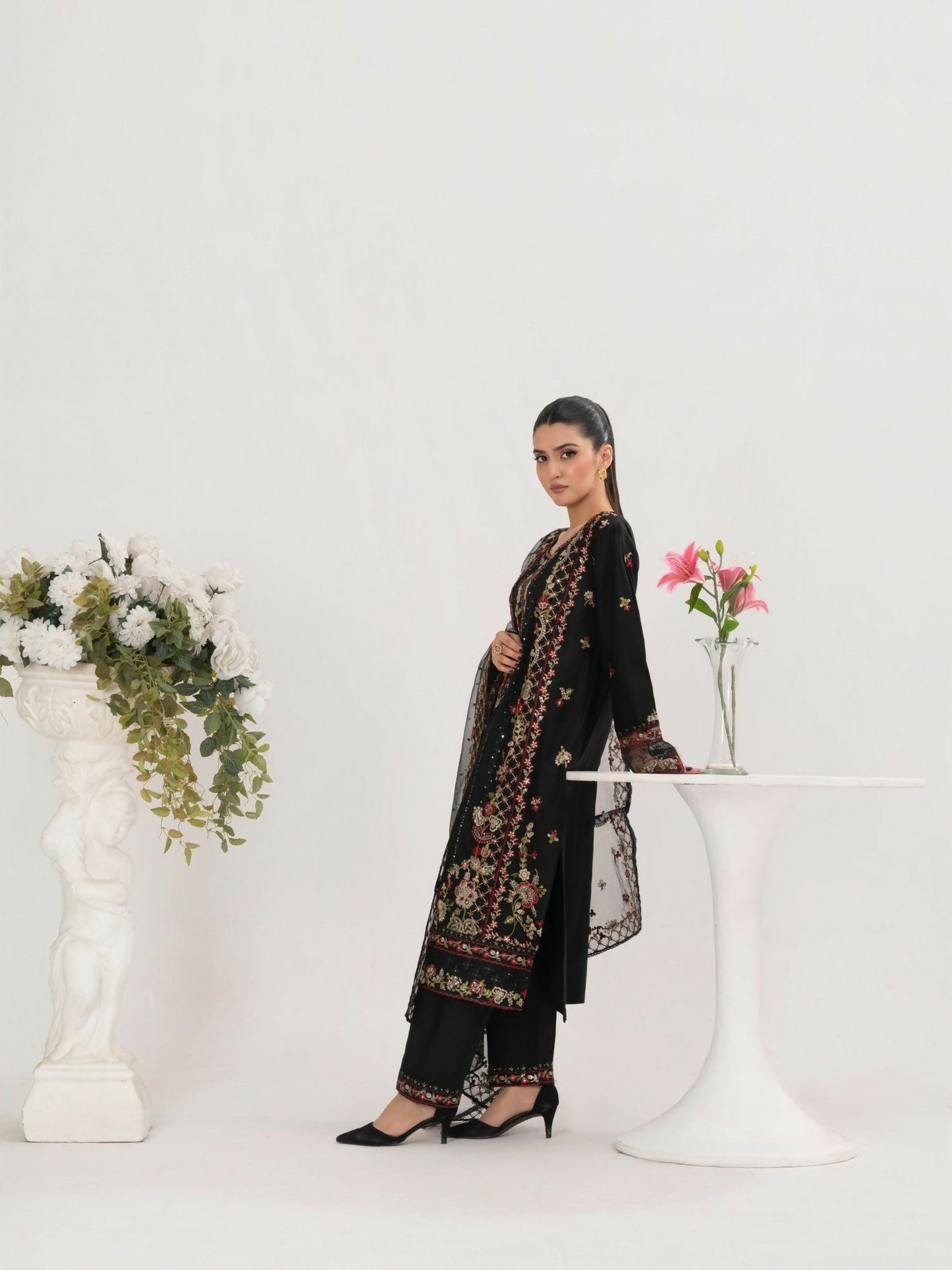 Stylish Collection Saya Pret Cotton Embroidered 3-Piece Suit-Aroosh