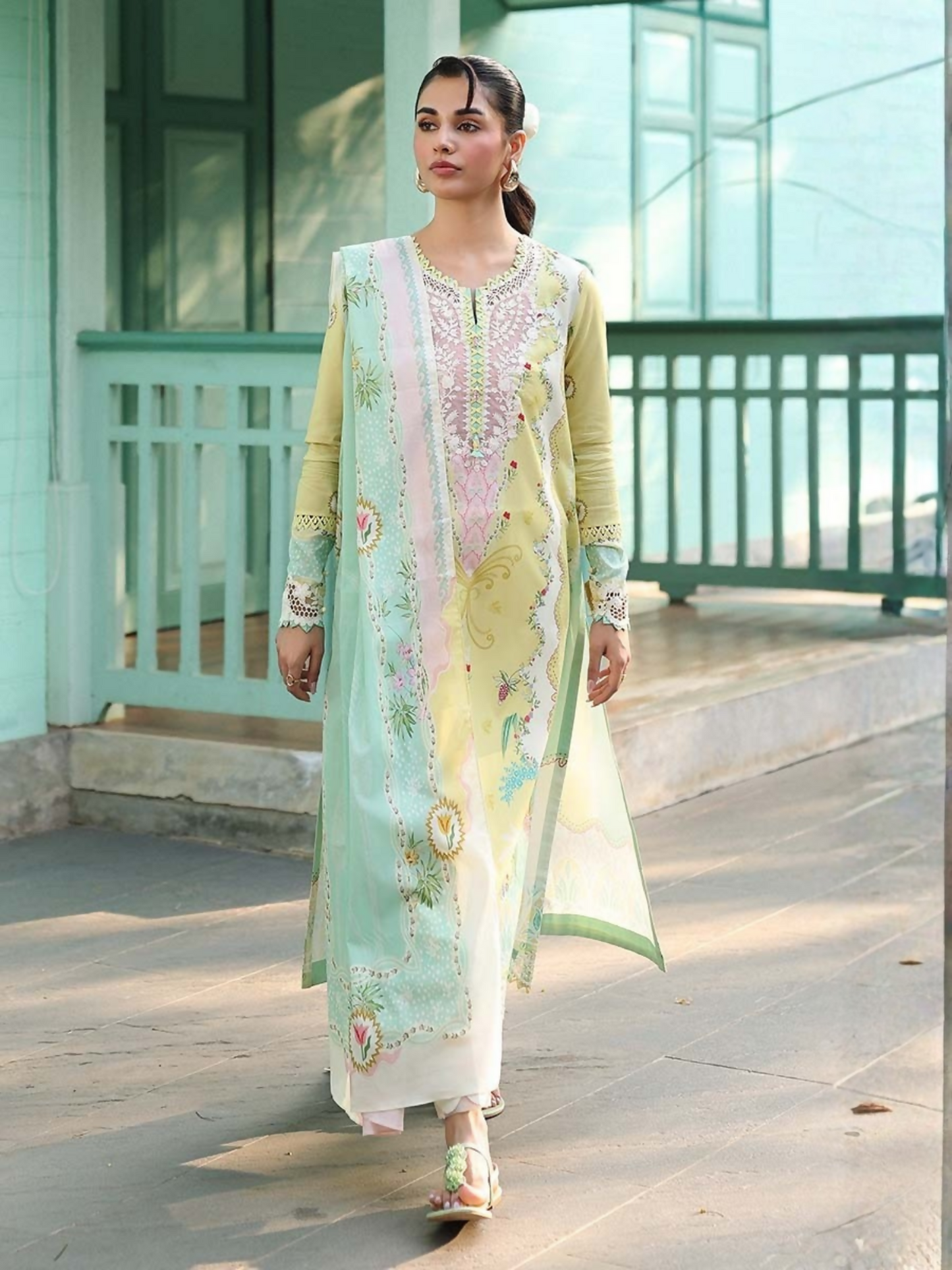 Qalamkar Qprints Lawn'26 Embroidered Unstitched 3-Piece Suit-AX-10-(A)-Jovie