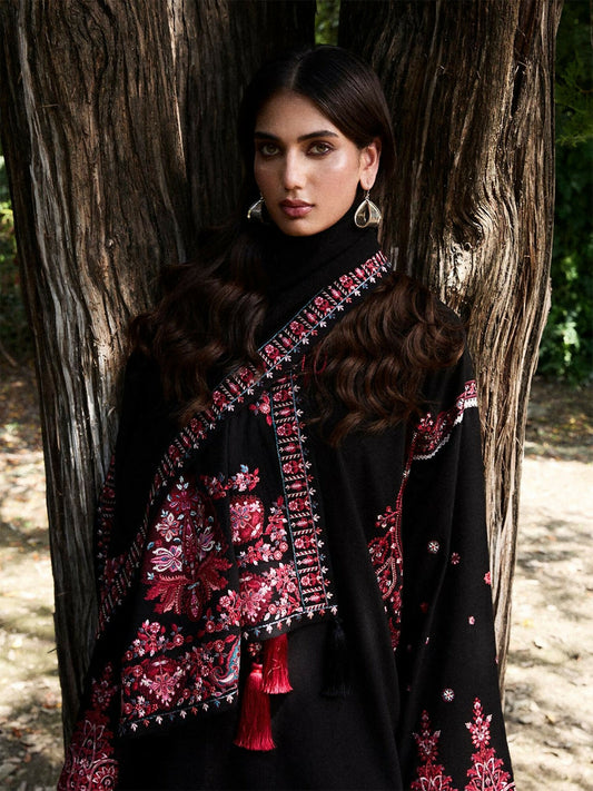 Jugnu By Hussain Rehar AW 25 - Edit I Karandi Embroidered Scarf-Banhi