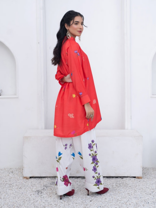 MH Cloth House Poly Lawn Printed Stitched 2-Piece Suit-Ghazal