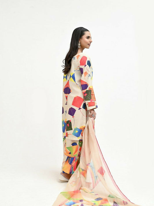 Imran Aftab Basant Mela Raw Silk Printed Unstitched 3-Piece Suit-IARP 09