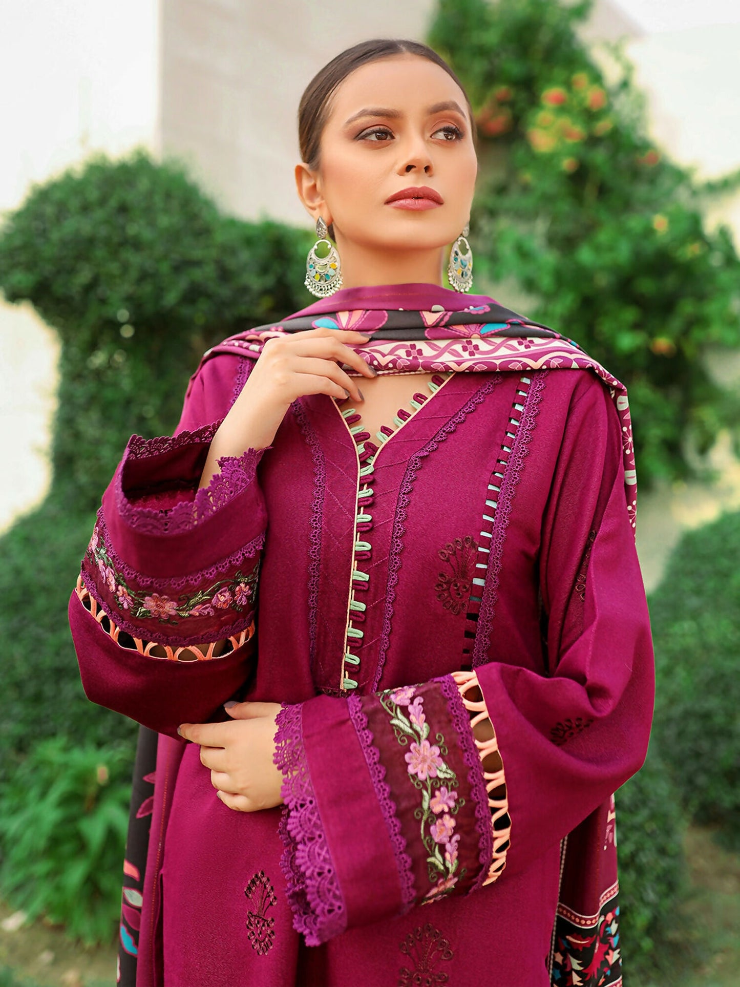 Binilyas Karandi Embroidered Unstitched 3-Piece Suit-756-A