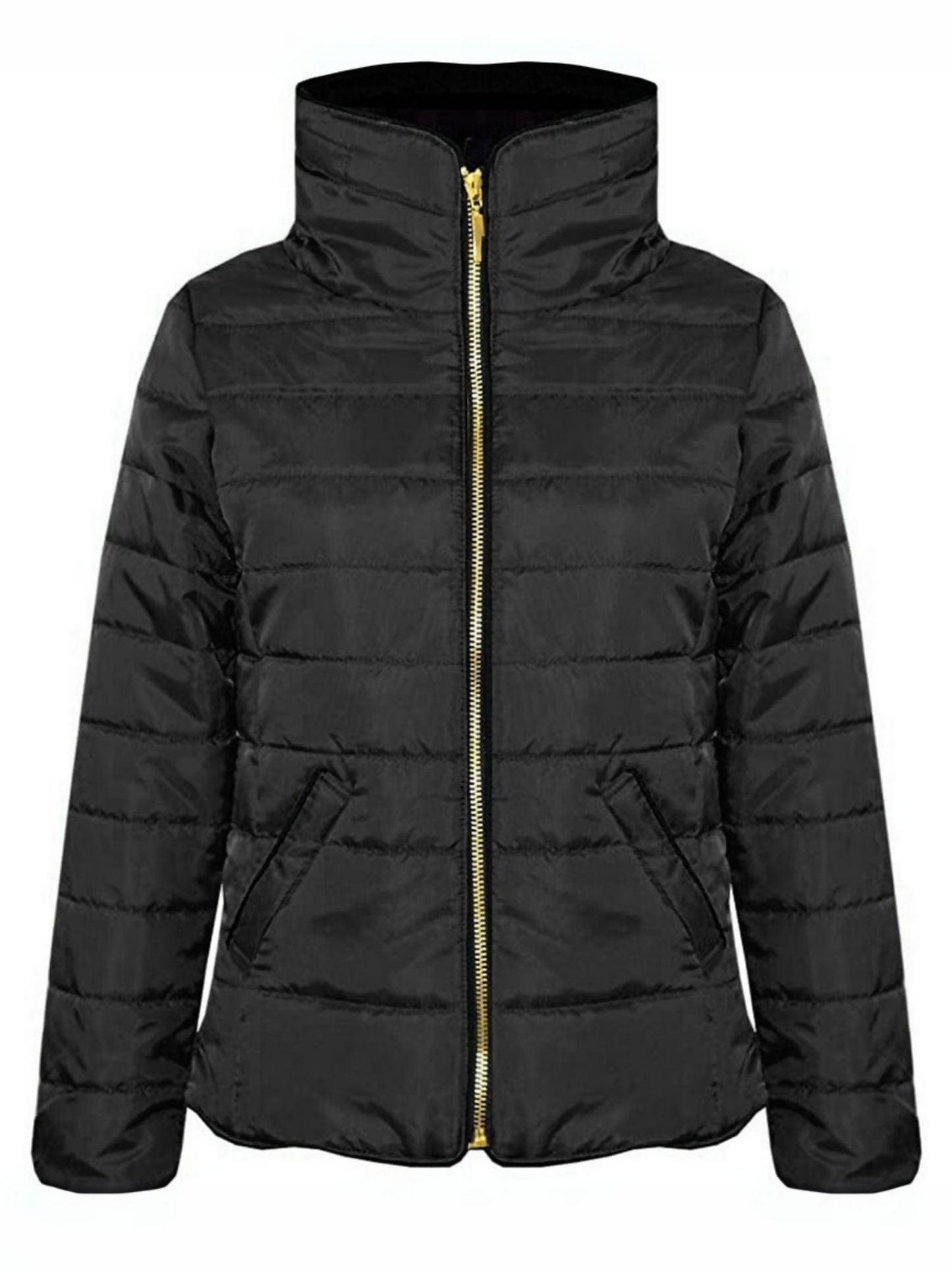 Funky plain stardust puffer jacket-13073