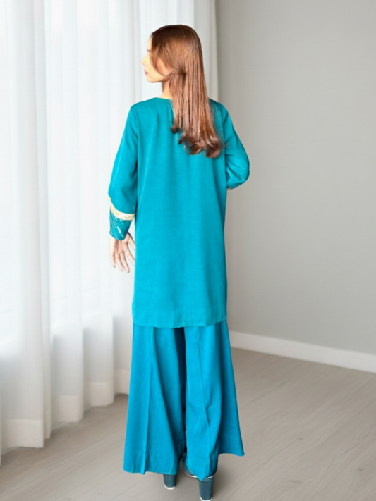 Zubia Motiwalla Silk Embellished Stitched 3-Piece Suit-ZM301