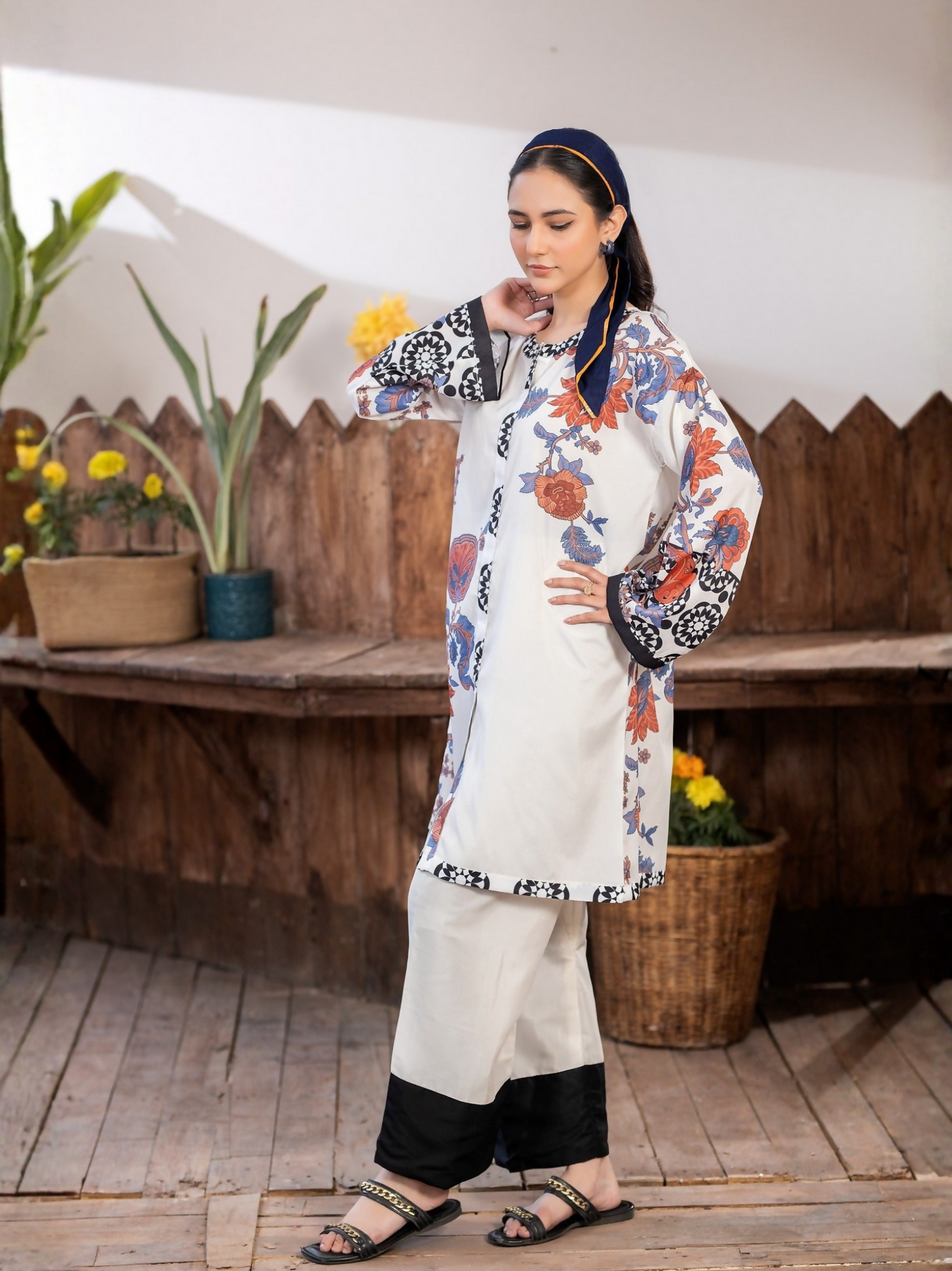 Panache Apparel Crepe De Luxe Crepe Printed Co-Ord Set-Duo