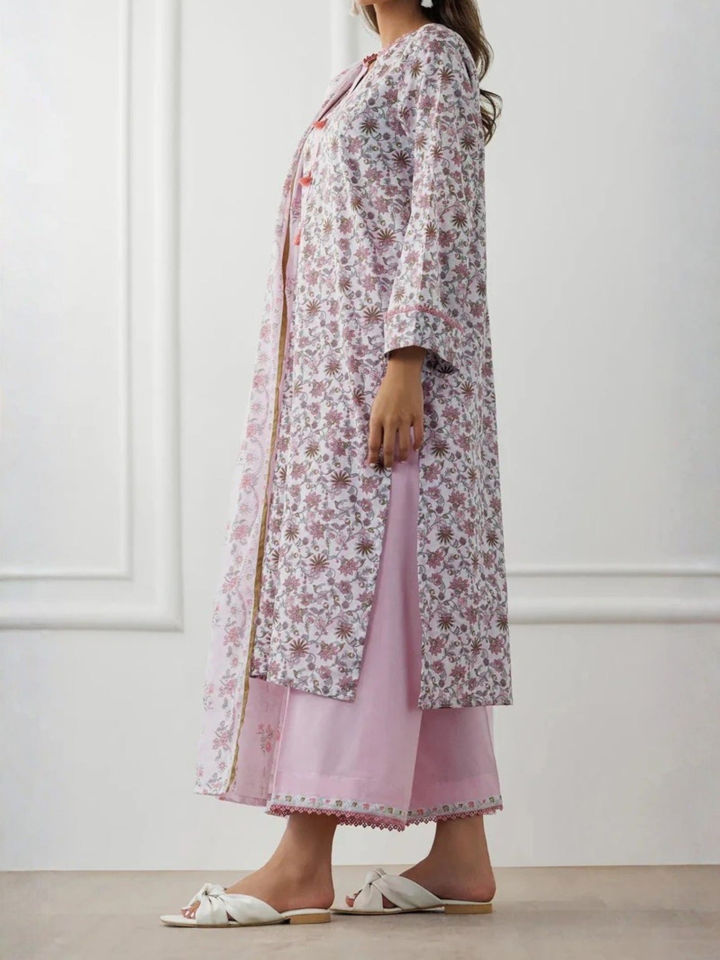 Pink-Orient Lawn Printed Unstitched 3-Piece Suit-OTL-25-021