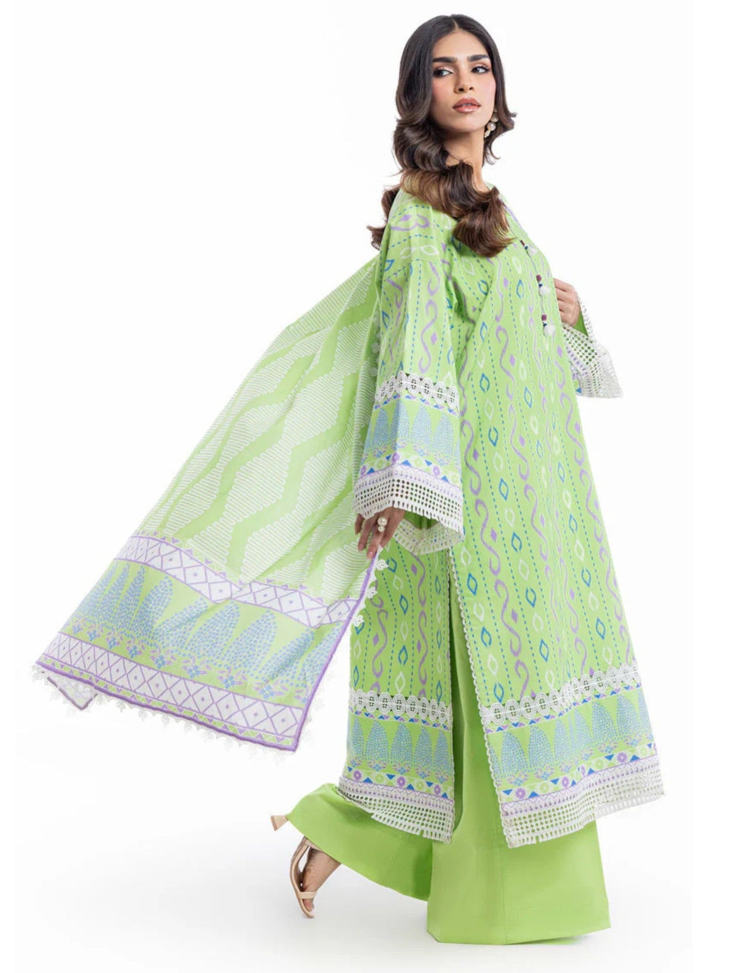 Green-Bonanza Satrangi Lawn Printed Unstitched 3-Piece Suit-WUSDPBS26LI1F9