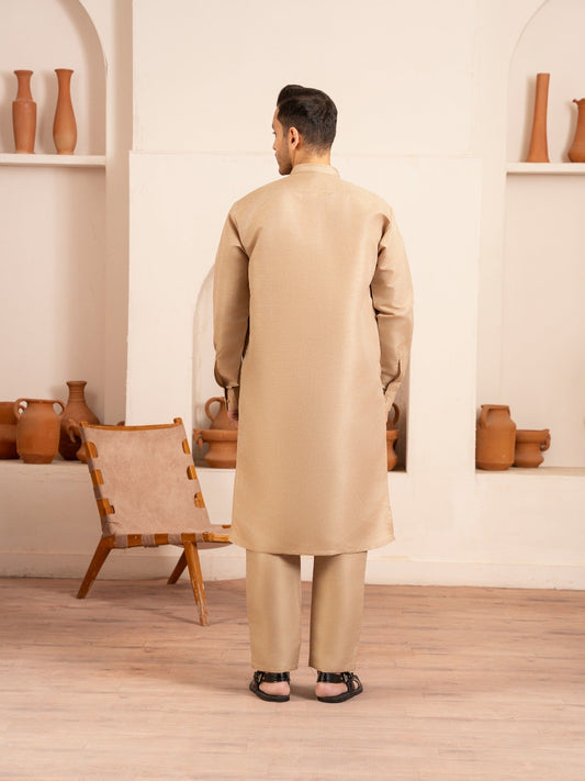Golden-Dot N Dot Andaaz Silk Kurta Pajama-Yasir