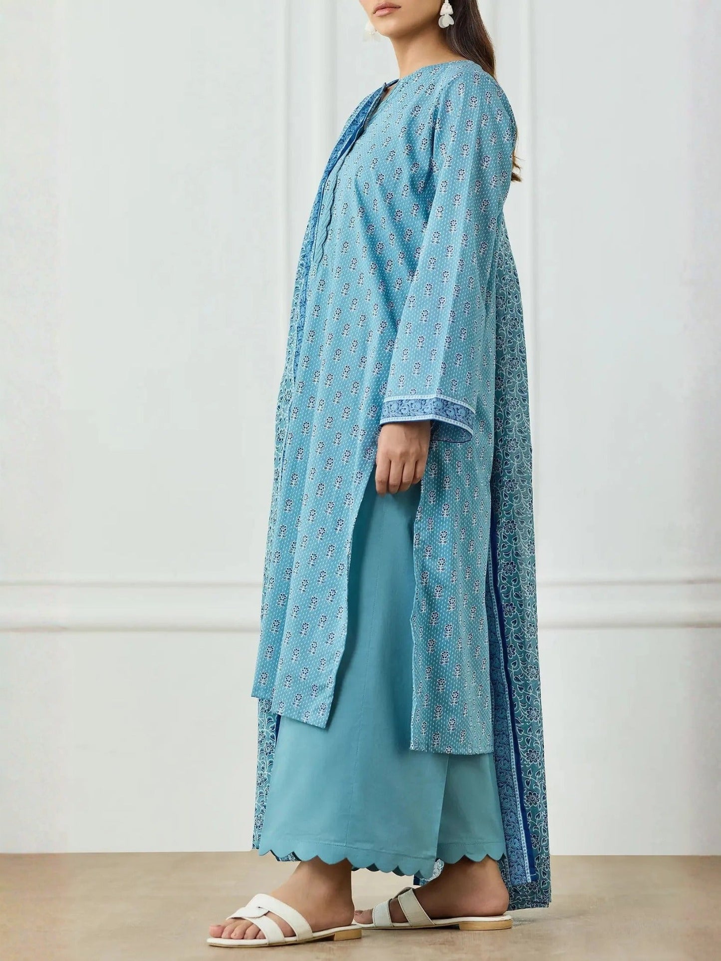 Sky Blue-Orient Lawn Printed Unstitched 3-Piece Suit-OTL-25-497/U SKY BLUE