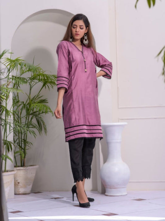 Purple-Ruby's Couture Cotton Silk Stitched 3-Piece Suit-Shame-e-Ghazal