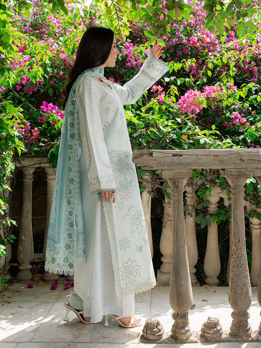 Blue Mahnur Amaya Lawn'26 Embroidered Stitched 3-Piece Suit-MU-03