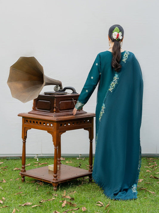 Blue Mahnur Amaya Lawn'26 Embroidered Stitched 3-Piece Suit-MU-08