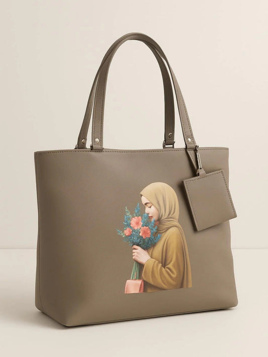 Brown-Zebaish Collection Tote Bag-ZB-050