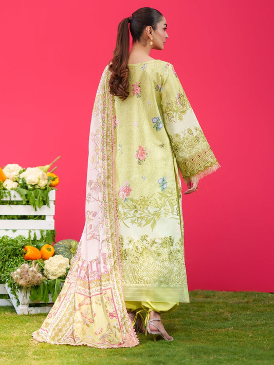 Mint Green Parishay Azmir Printed Lawn'26 Embroidered Unstitched 3-Piece Suit-AZ-05