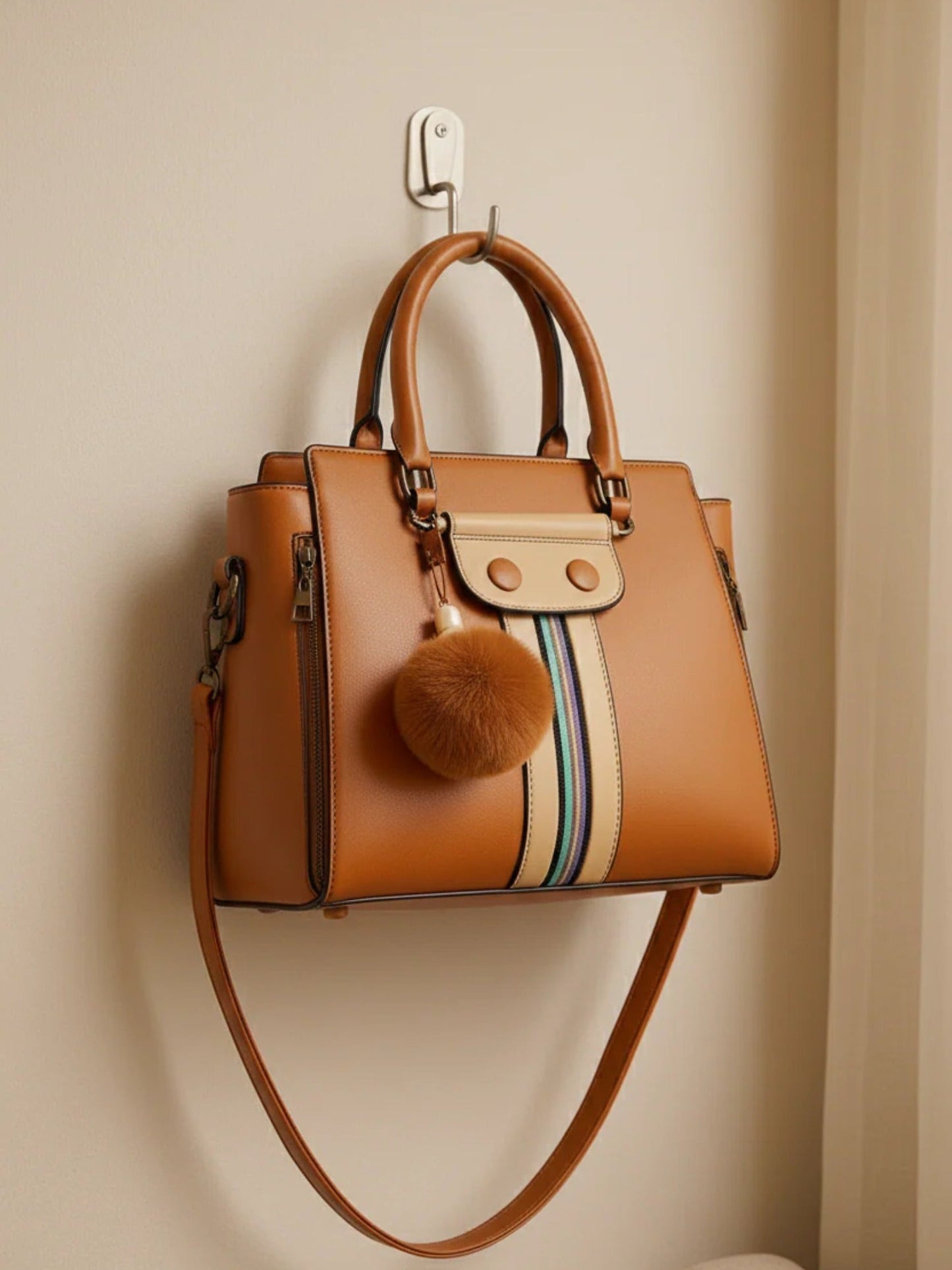 Brown Zebaish Collection Hand Bag-ZB-025