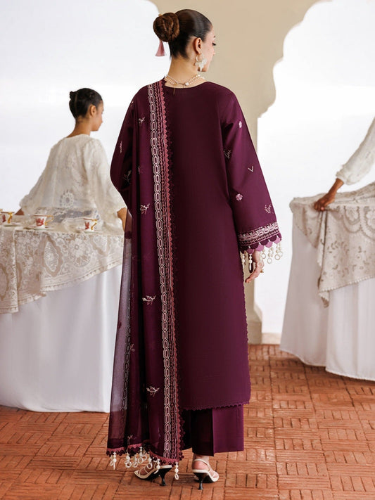 Mulberry-Mahnur Morbagh Luxury Lawn'26 Embroidered Stitched 3-Piece Suit-M-02