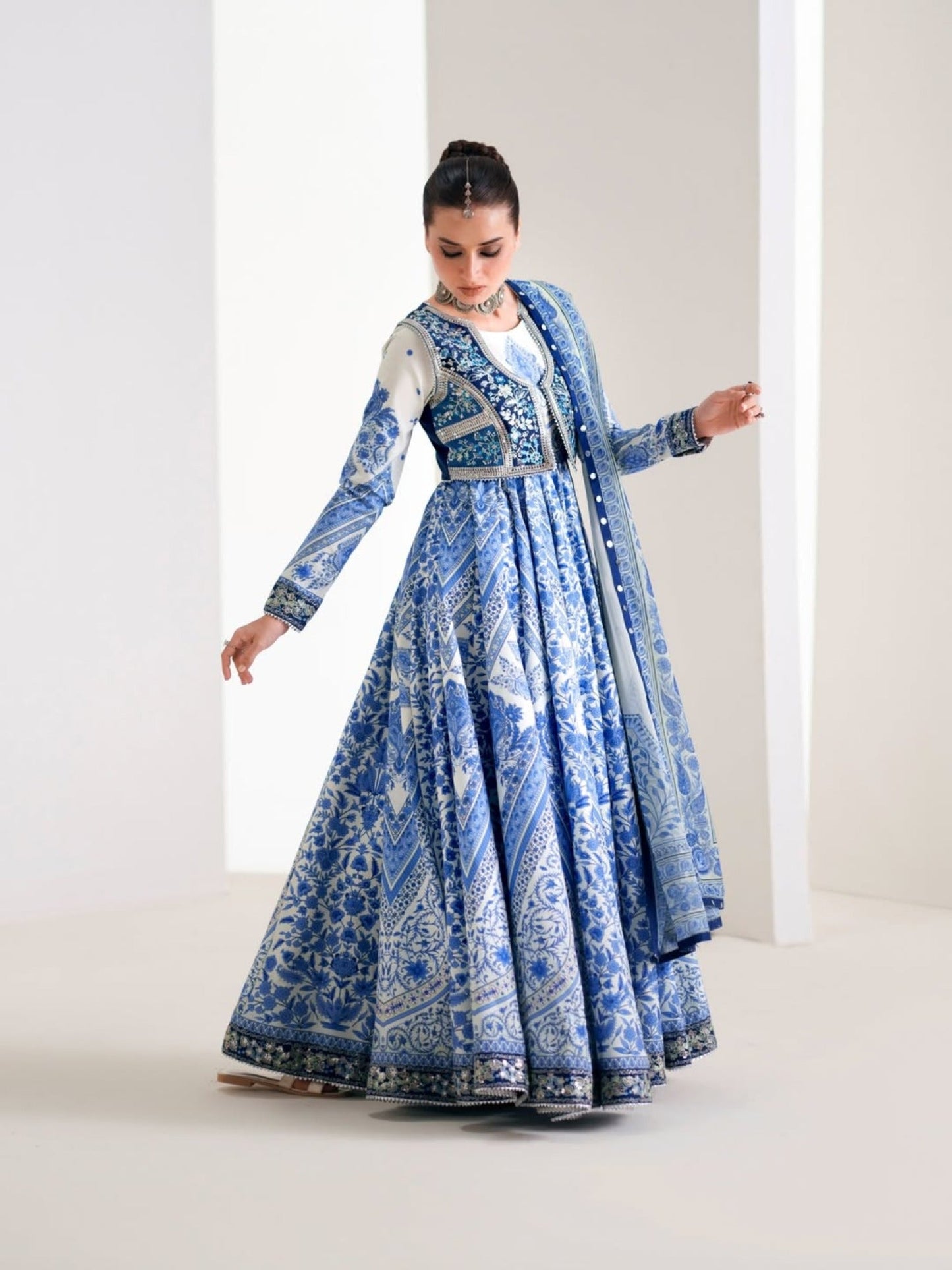 Blue Binilyas Amour Luxury Lawn'26 Embroidered Unstitched 3-Piece Suit-188-A