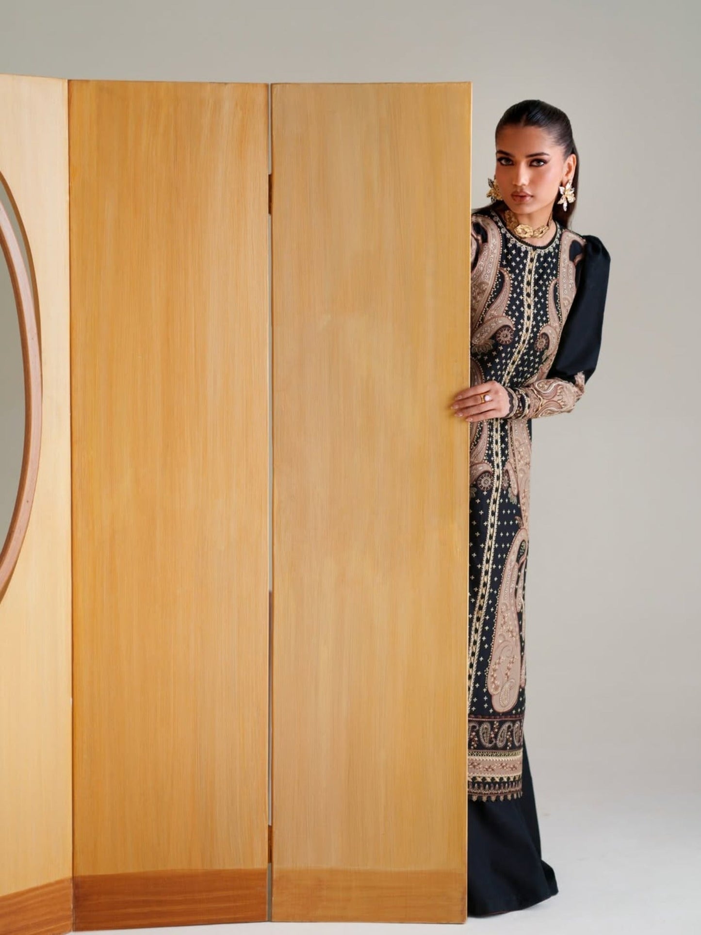 Black Binilyas Amour Luxury Lawn'26 Embroidered Unstitched 3-Piece Suit-185-B