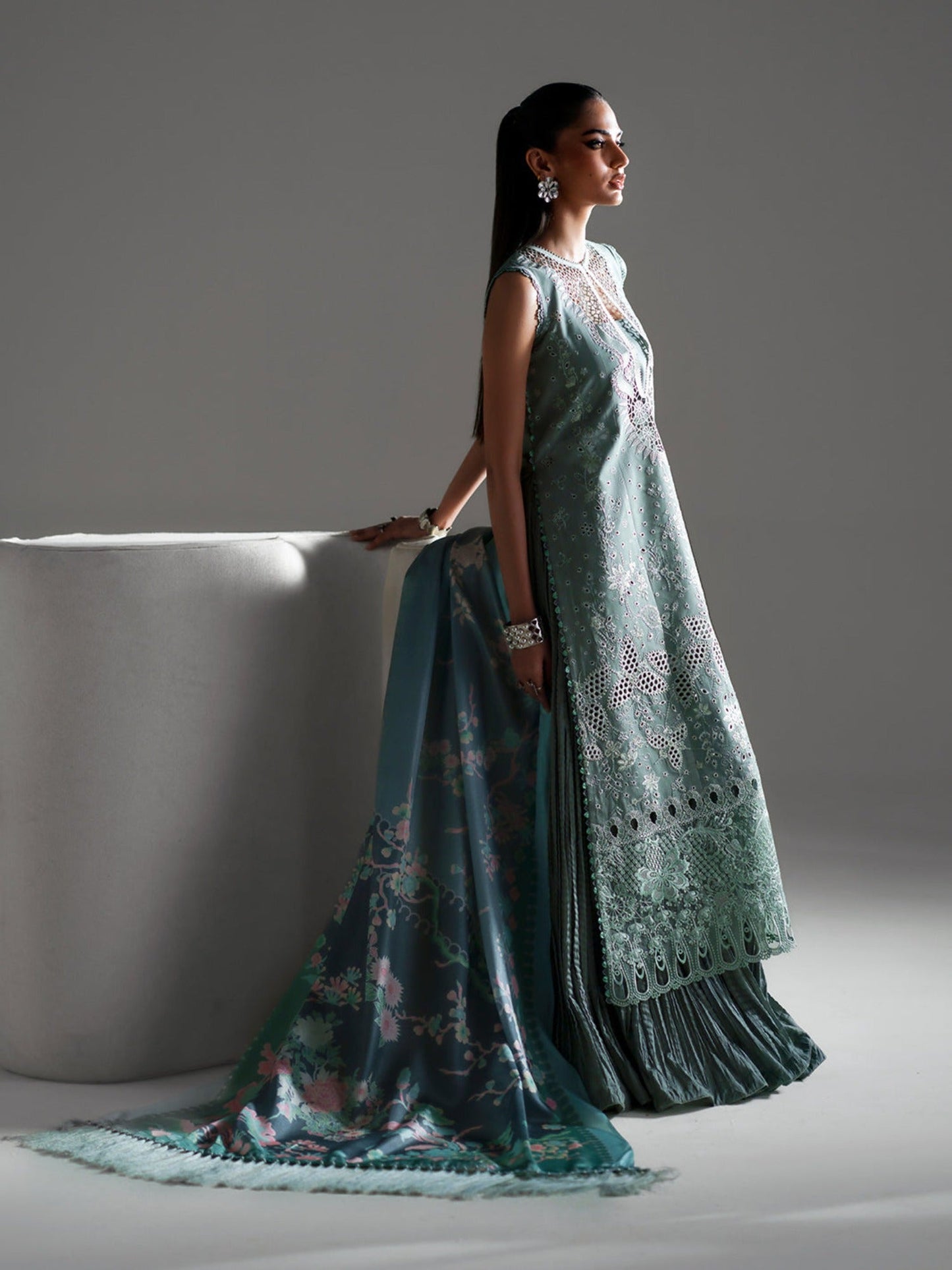 Grey Binilyas Amour Luxury Lawn'26 Embroidered Unstitched 3-Piece Suit-181-A