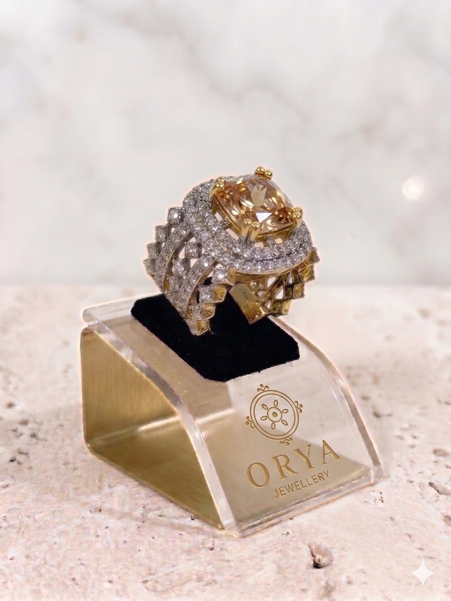 Champagne-Orya Jewellery Adjustable Ring-R0044