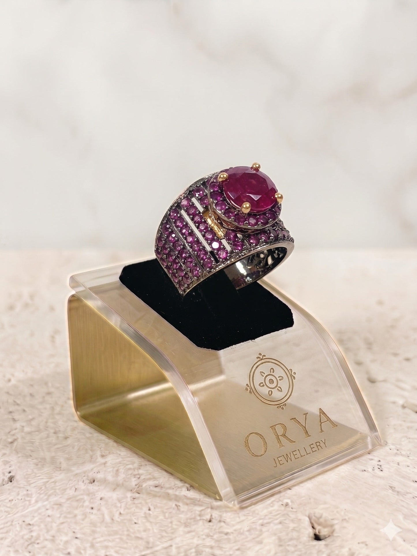 Red Maroon-Orya Jewellery Adjustable Ring-R0039