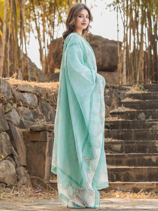 Blue MAK Fashion Isra Lawn Drop'1 Embroidered Stitched 3-Piece Suit-Zaib
