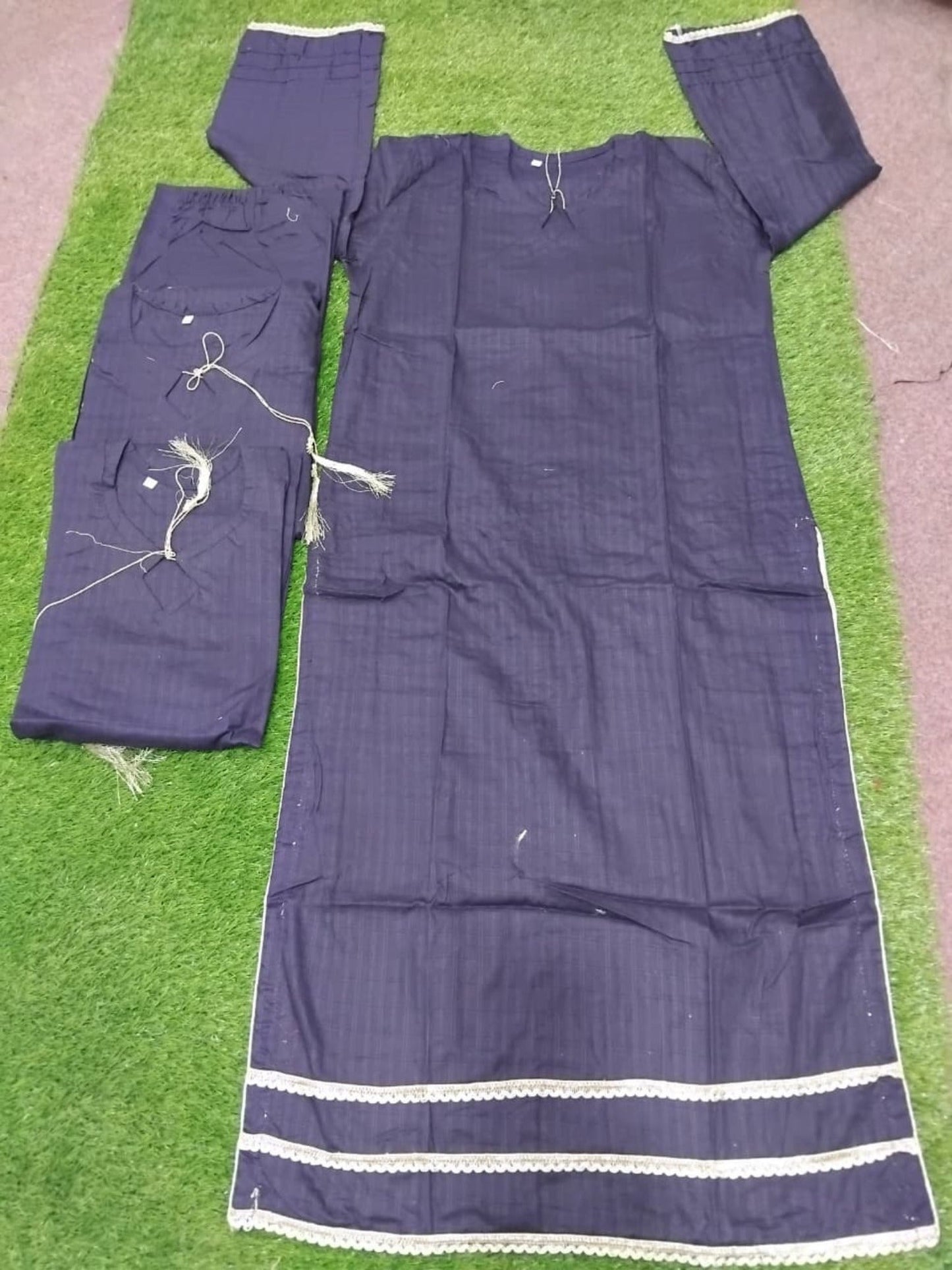 Blue-Bin Shaukat Lawn Brosha Plain Stitched 2-Piece Suit