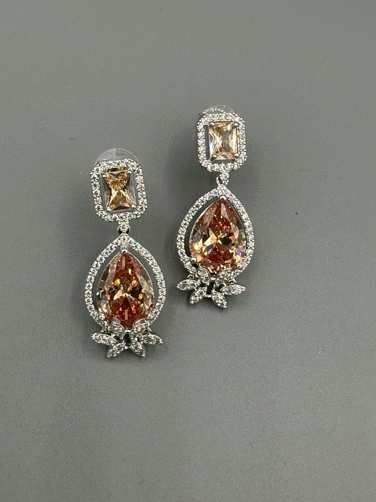 Silver and orange-H&A Jewellery Drop Earrings