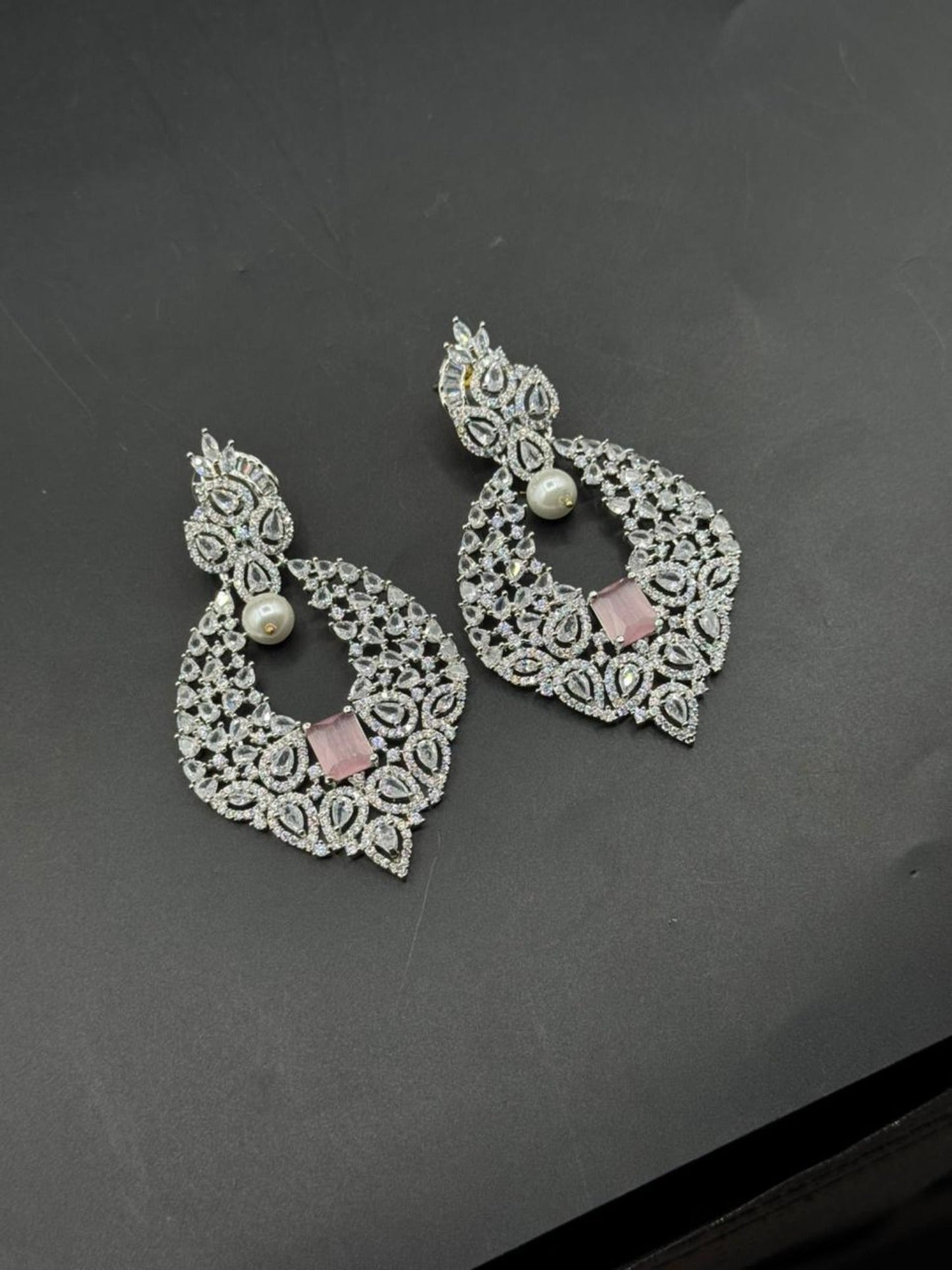 Silver and pink-H&A Jewellery Earrings
