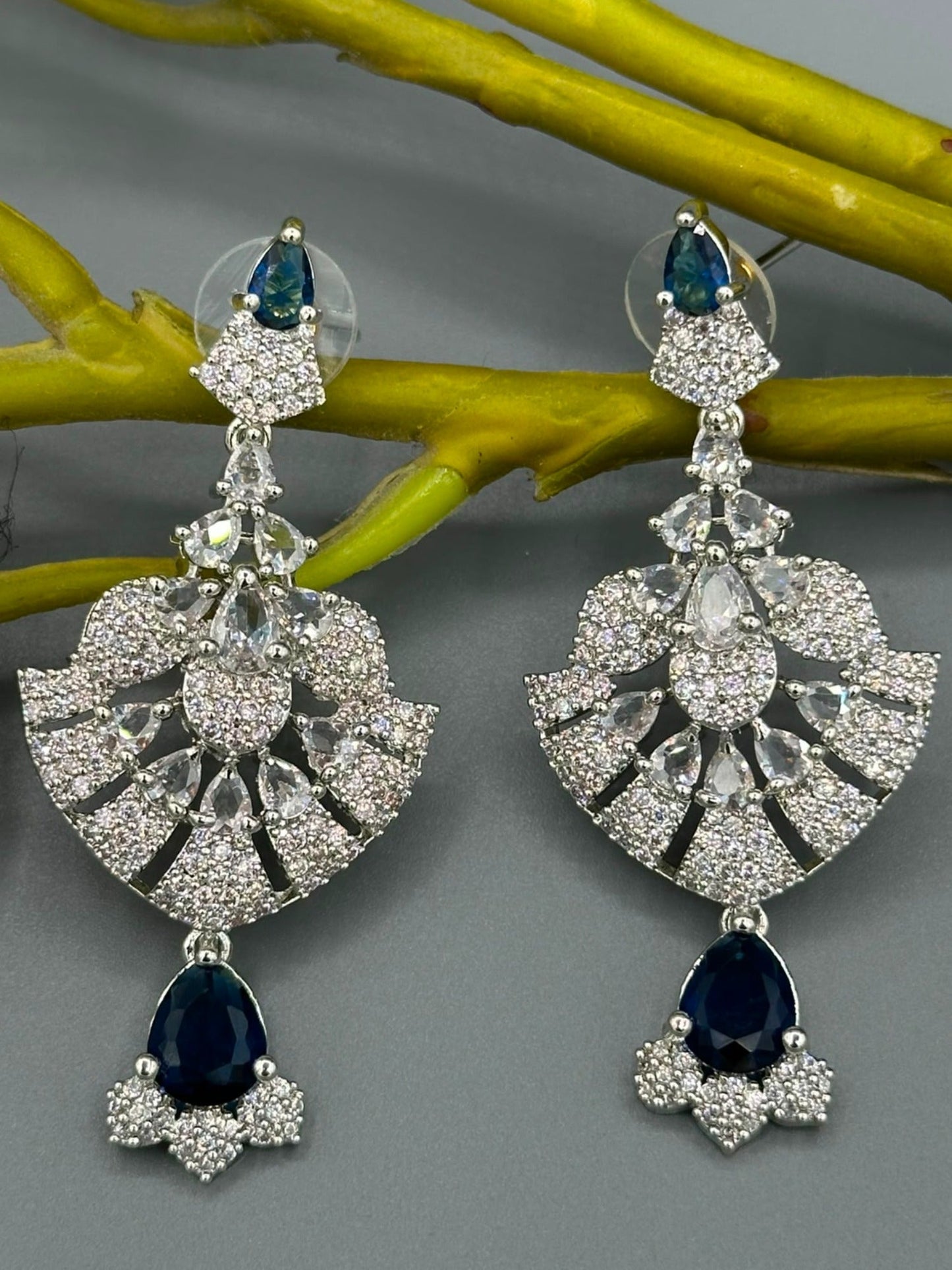 Silver and Blue-H&A Jewellery Earrings