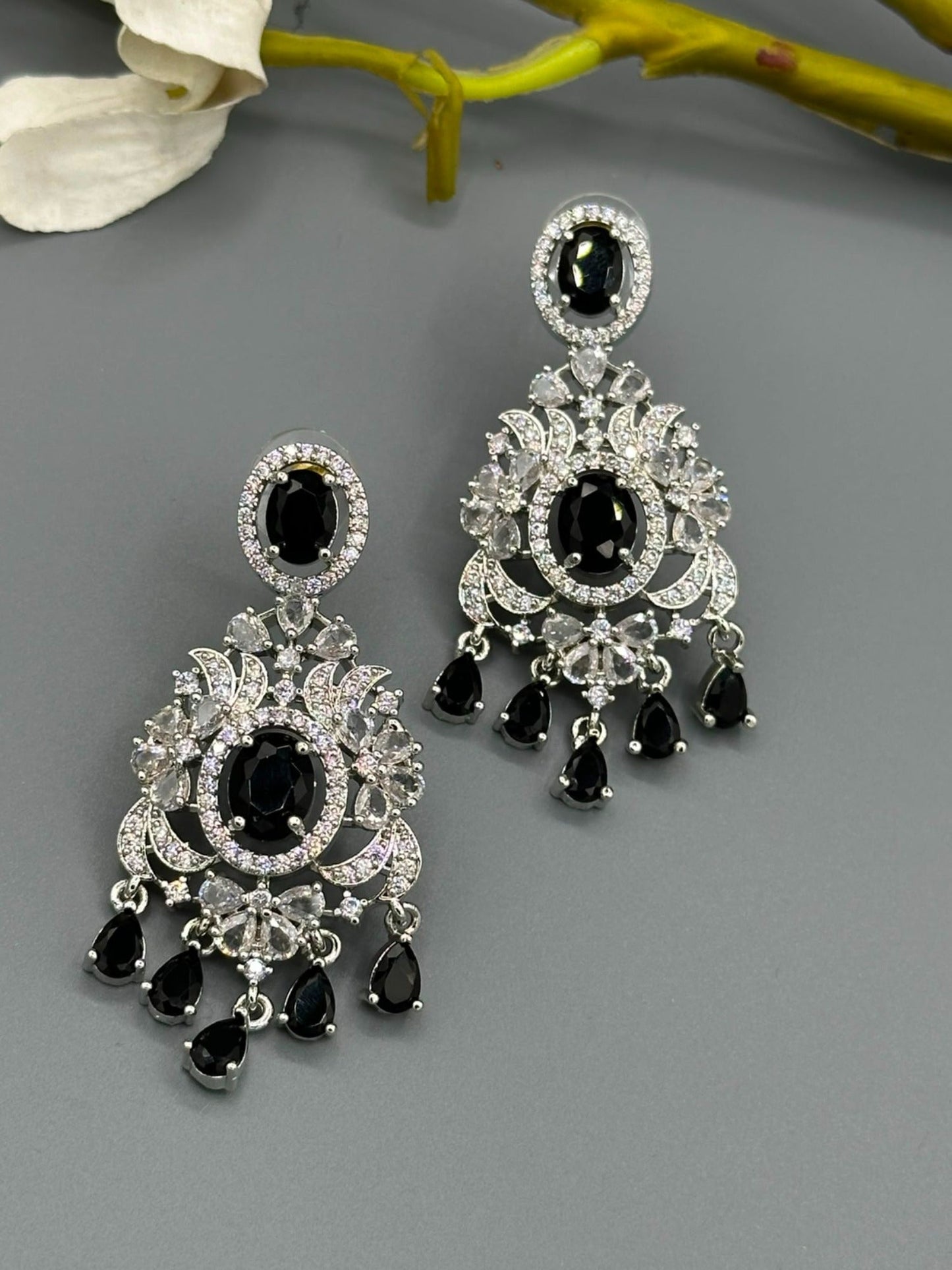 Silver and Black-H&Aa Jewellery Earrings