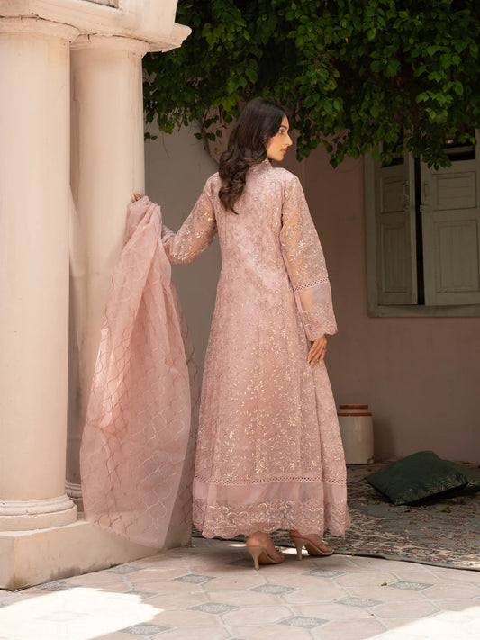 Lilac Manahil Arts Organza Embellished Stitched 3-Piece Suit-K-151-Lilac