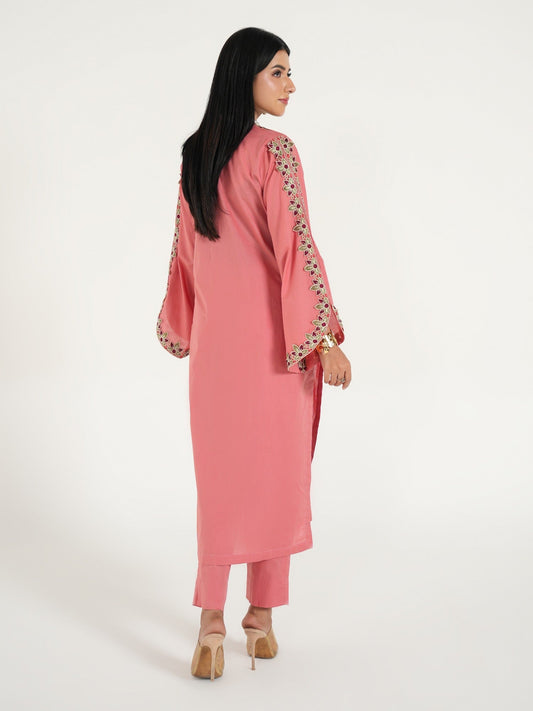 Pink-Arshman's Lawn Embroidered Stitched 2-Piece Suit-ARS-039 Gul e Nazuk