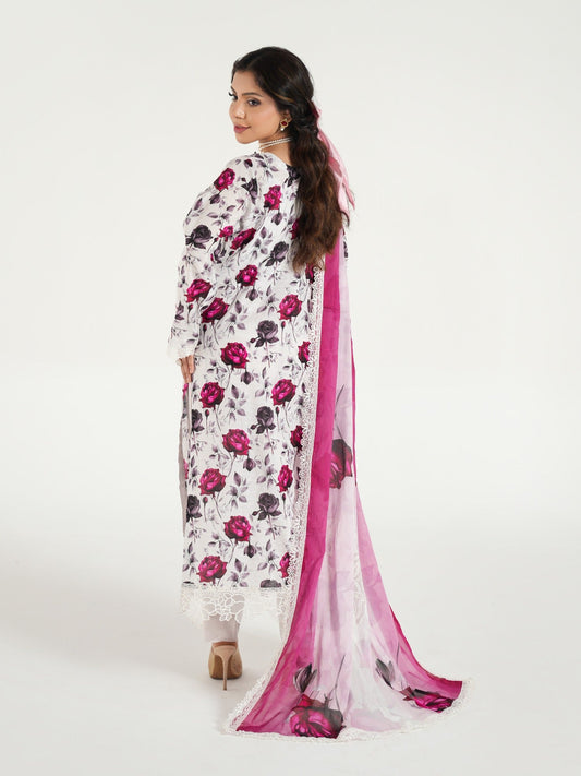 Arshman's Lawn Embroidered Stitched 3-Piece Suit-ARS-044 Flora Dream