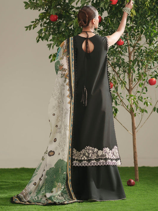 Black Binilyas Jojo Summer'26 Lawn Embroidered Unstitched 3-Piece Suit-762