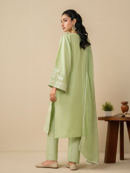 Green Stylish Collection Mahani Lawn Embroidered Stitched 3-Piece Suit-Afreen