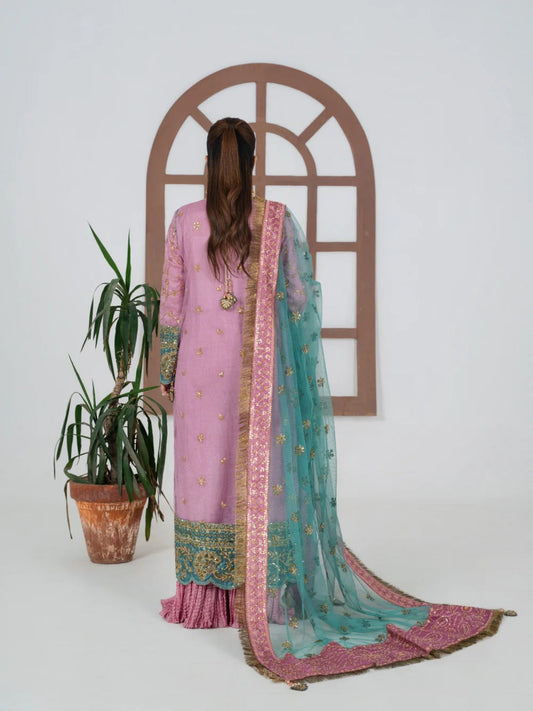 Pink Sara Jahan Net Embroidered Sharara-SJ-1027