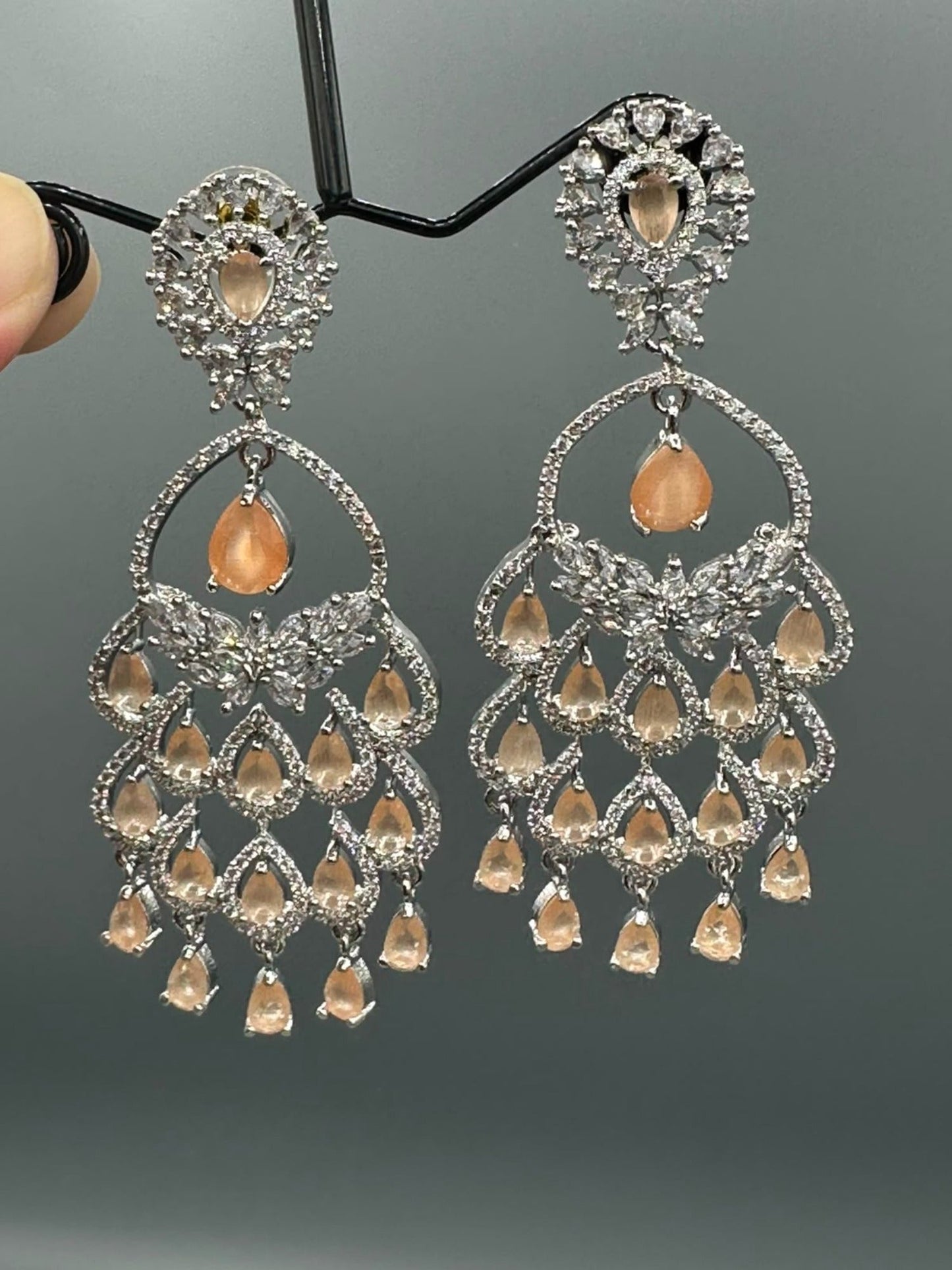 Silver and Champagne-H&A Jewellery Earrings
