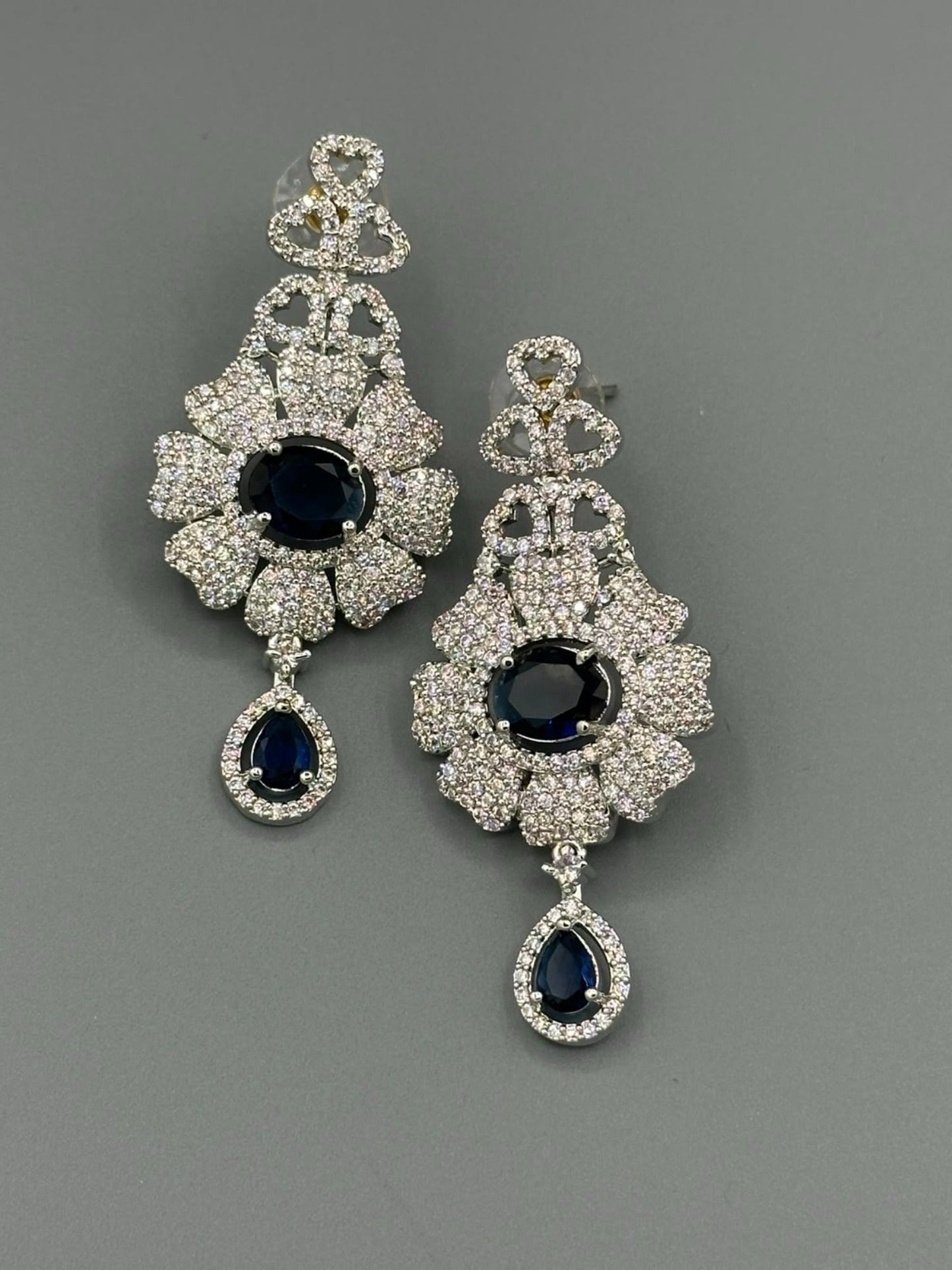 Silver and Blue-H&A Jewellery Earrings