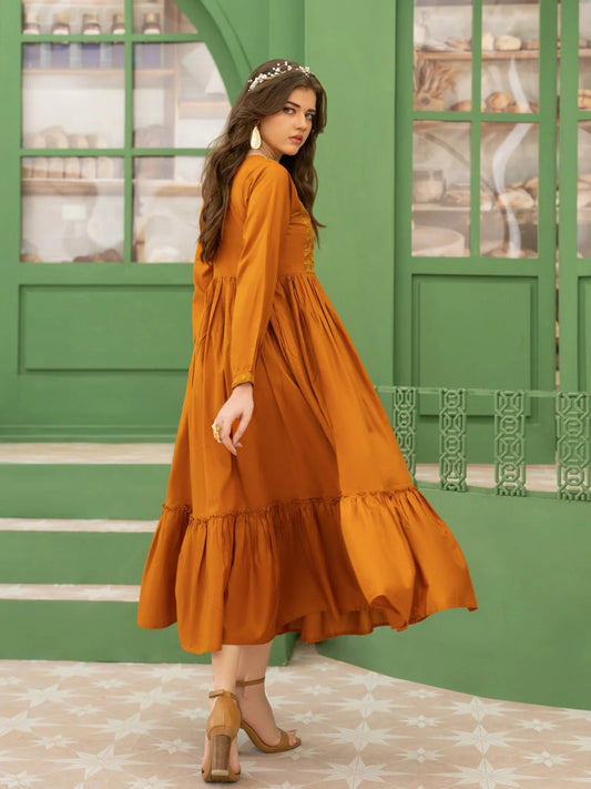 Hani & Umaima Cotton Embroidered Stitched 1-Piece-Aden
