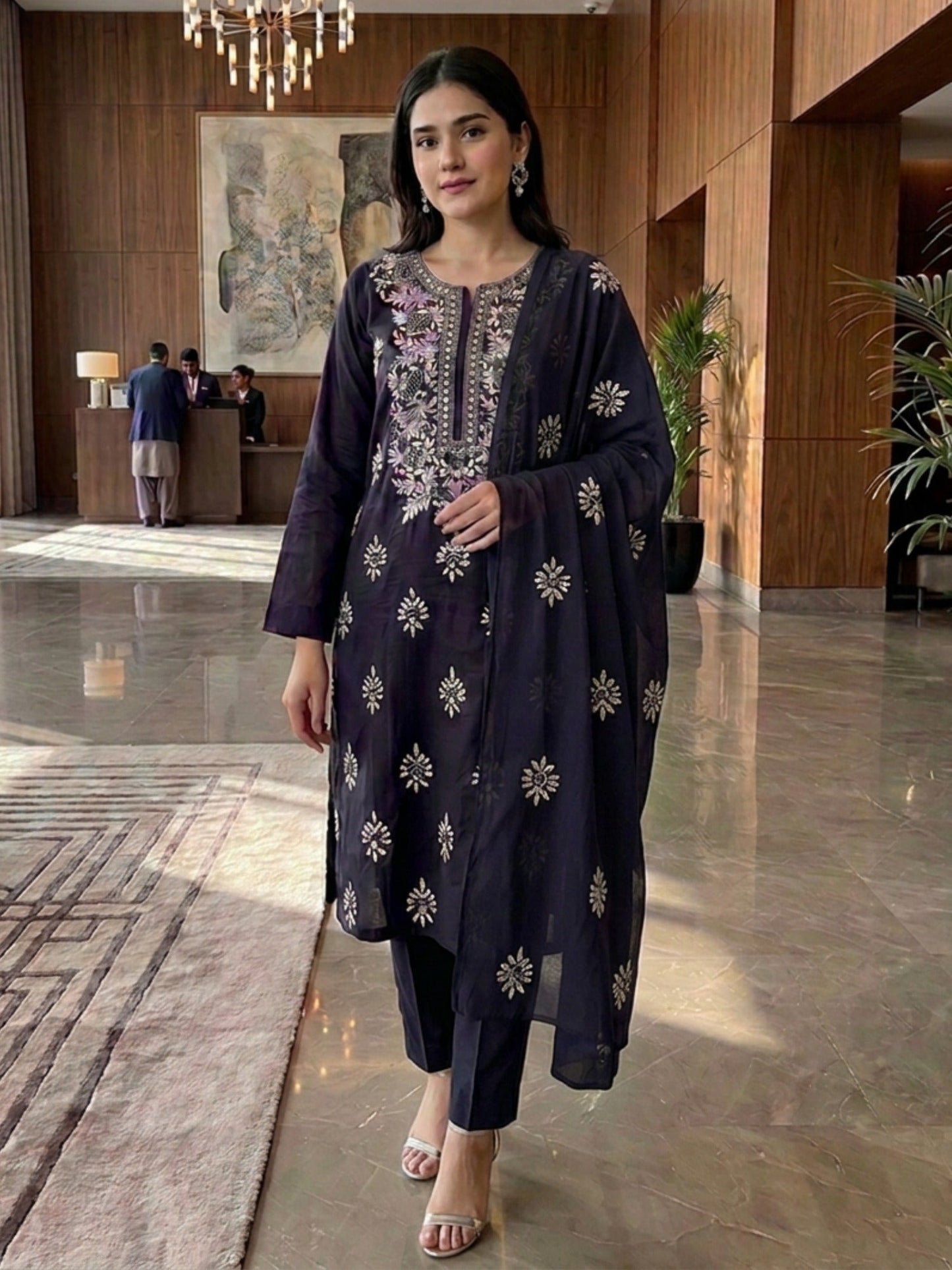 Blue-Fehm Blue-Lawn Embroidered Unstitched 3-Piece Suit