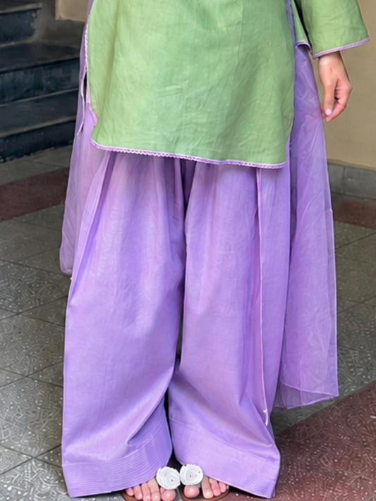 Green and Purple-Alina Lime Lawn Stitched 3-Piece Suit-Pistachio Bloom