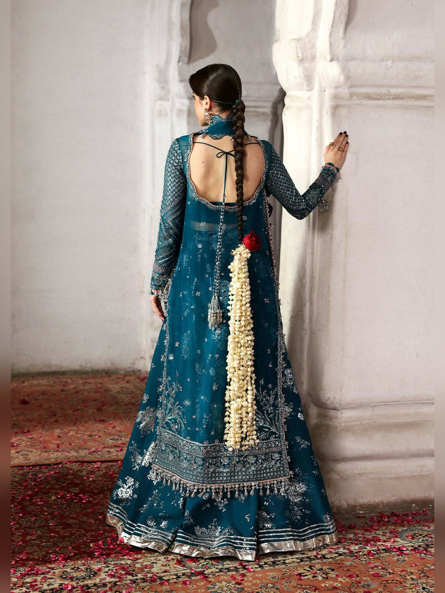 Hussain Rehar Massarat Festive Unstitched'25 Organza 3-Piece Suit-Zebunisa